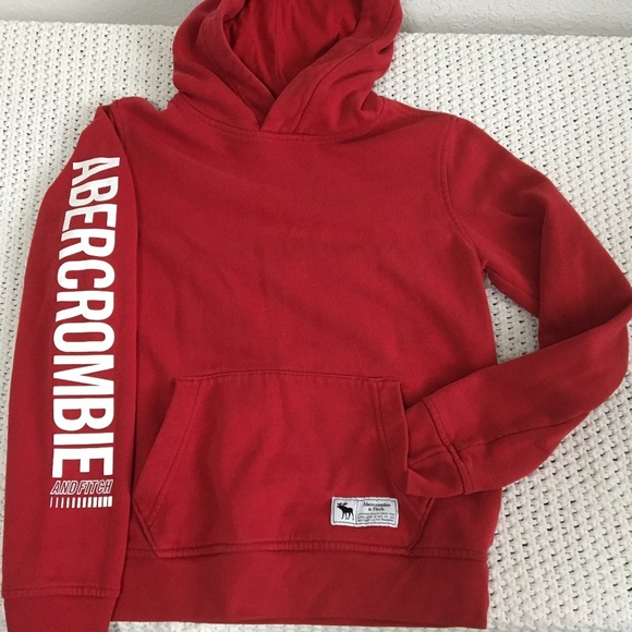 ABERCROBIE KIDS HOODIE SWEATSHIRT WITH KANGAROO POCKET, MAROON SIZE 11/12 - Picture 1 of 5